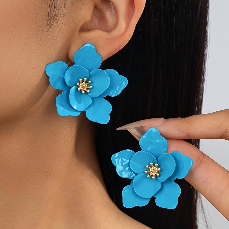 Vibrant Summer Flower Shaped Earrings for Women